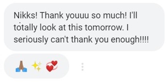 happy text from client